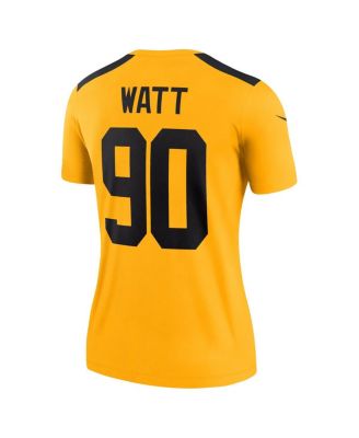 Women's T.J. Watt Gold Pittsburgh Steelers Alternate 1933 Throwback Legend Player Performance Jersey