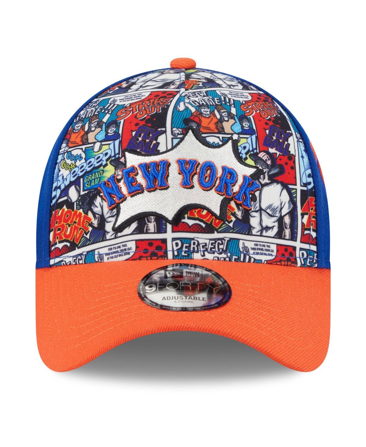New Era Men's Royal/orange New York Mets 2025 Mlb Diamond Hero Edition A-frame 9forty Adjustable Hat In Multi