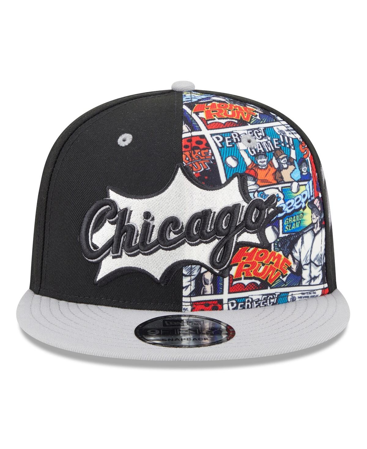 New Era Big Boys And Girls Black/gray Chicago White Sox 2025 Mlb Diamond Hero Edition 9fifty Snapback Hat In Black