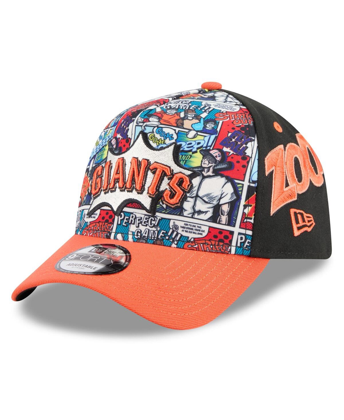 New Era Big Boys And Girls Black/orange San Francisco Giants 2025 Mlb Diamond Hero Edition A-frame 9forty Ad In Multi