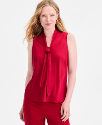 Kasper - Women's Tie-Neck Sleeveless Top