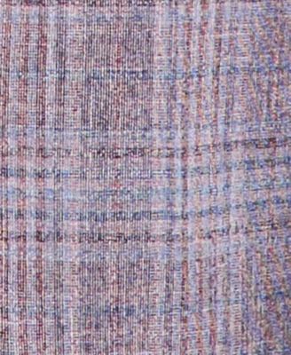 Men's Purple Plaid Modern-Fit Blazer