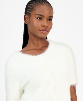 Women's Eyelash-Knit Short-Sleeve Cardigan, Macy's Exclusive