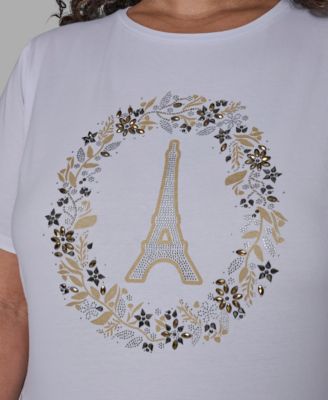Plus Size Paris Logo Short Sleeve T-Shirt