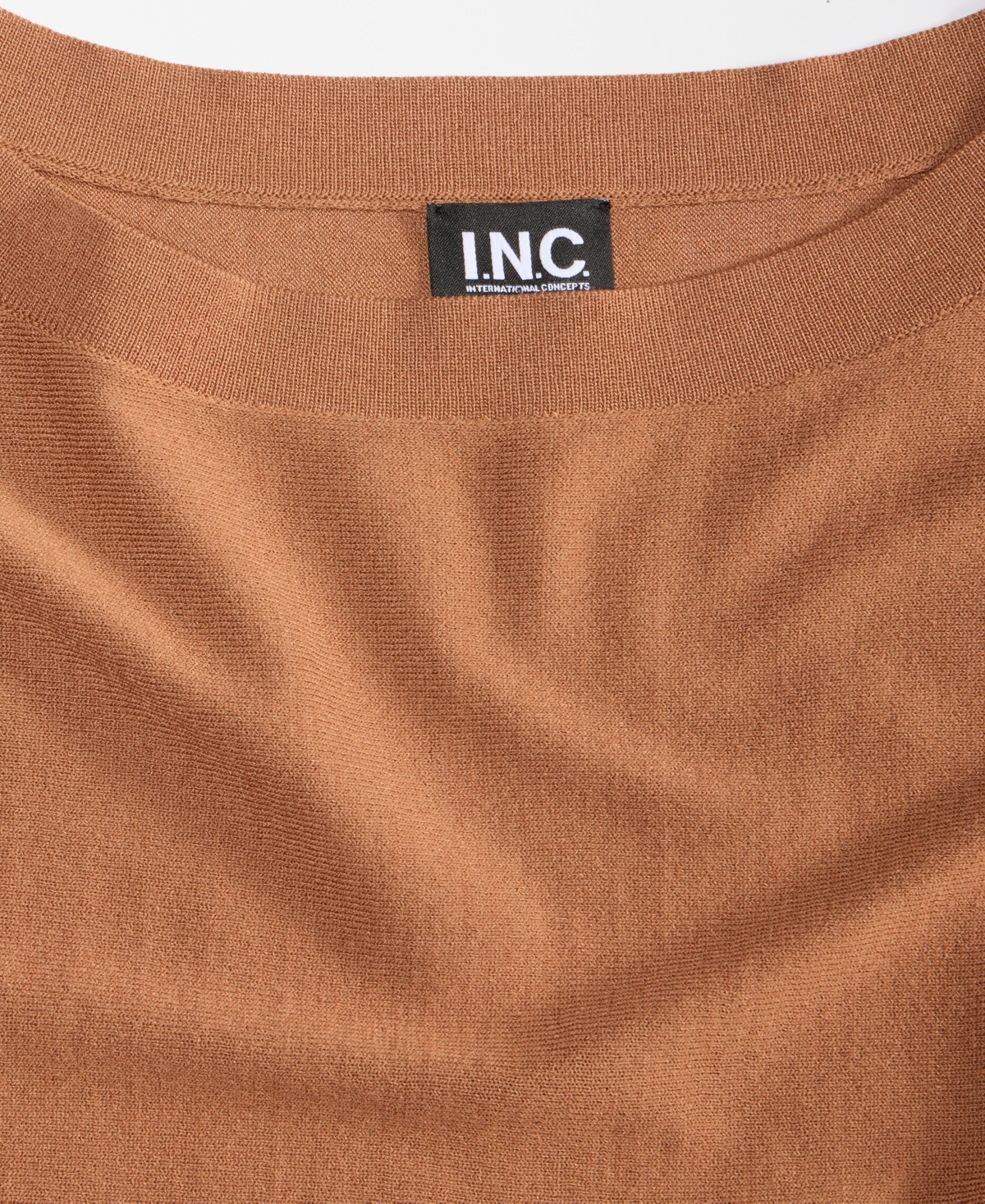 Inc International Concepts Women's Boat-neck Sweater, Macy's Exclusive In Brown