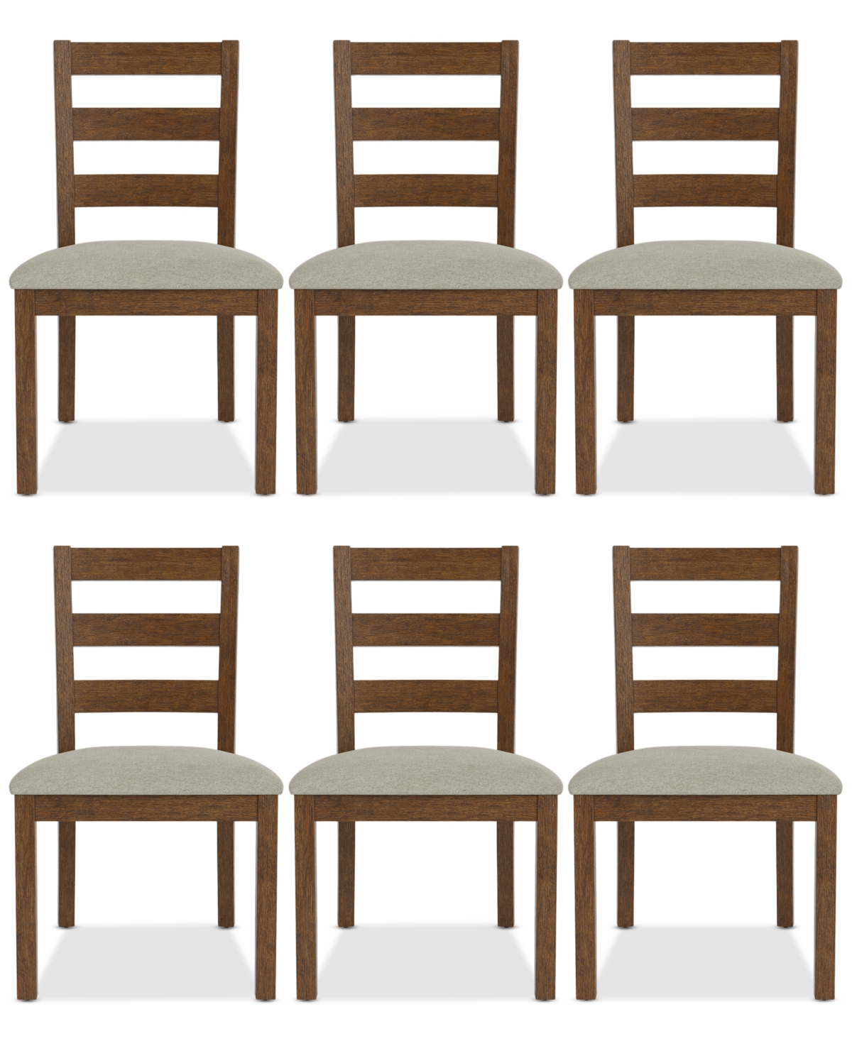 Macy's Davie Cracked Oak 6 Pc. Ladder Chair Set In Brown