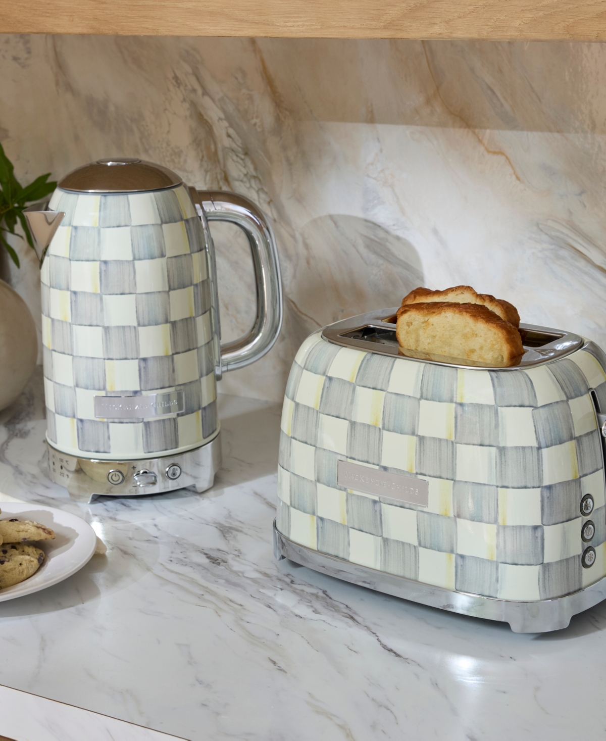 MacKenzie-Childs Sterling Check Electric Kettle