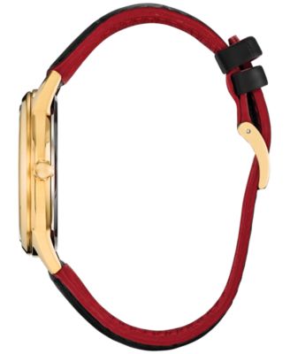 Disney | Macy's Unisex Mickey Mouse Parade Balloon Black Leather Strap Watch 40mm, Created for Macy's