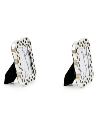 Wavy Check Silver Plated Frames, Set of 2