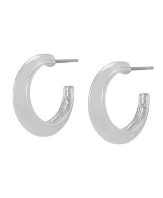 Rhodium Boho Chubby Hoop Earrings