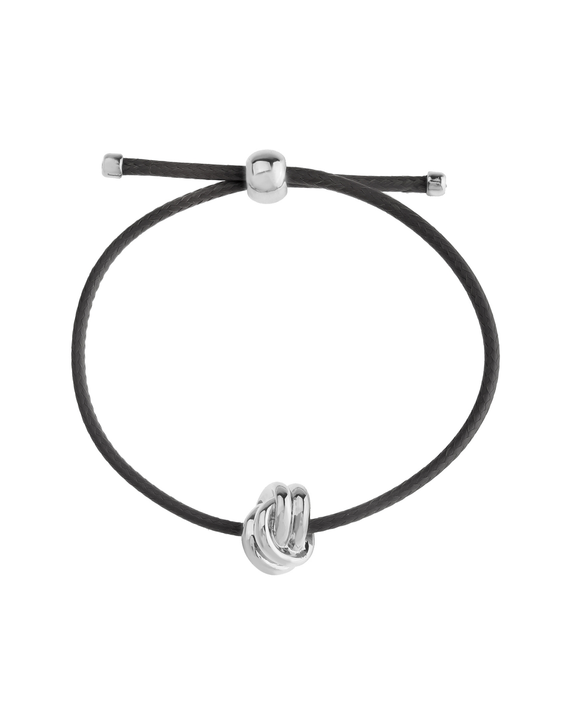 Steve Madden Black Knot Friendship Slider Bracelet In Black