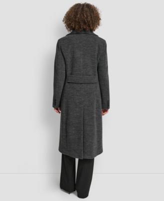 Women's Maxi Boucle Notch Collar Coat