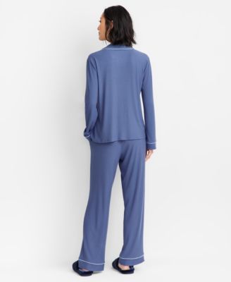 Women's 2-Pc. Packaged Ribbed Notched-Collar Pajamas Set XS-3X, Created for Macy's