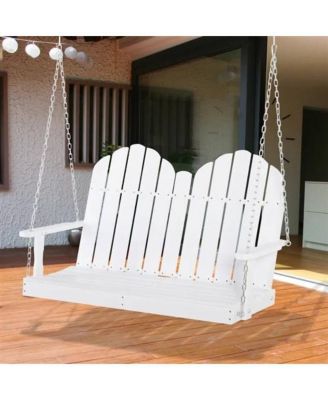 Solid Wood Hanging Patio Swing, 2-Seater Design for Outdoor Relaxation