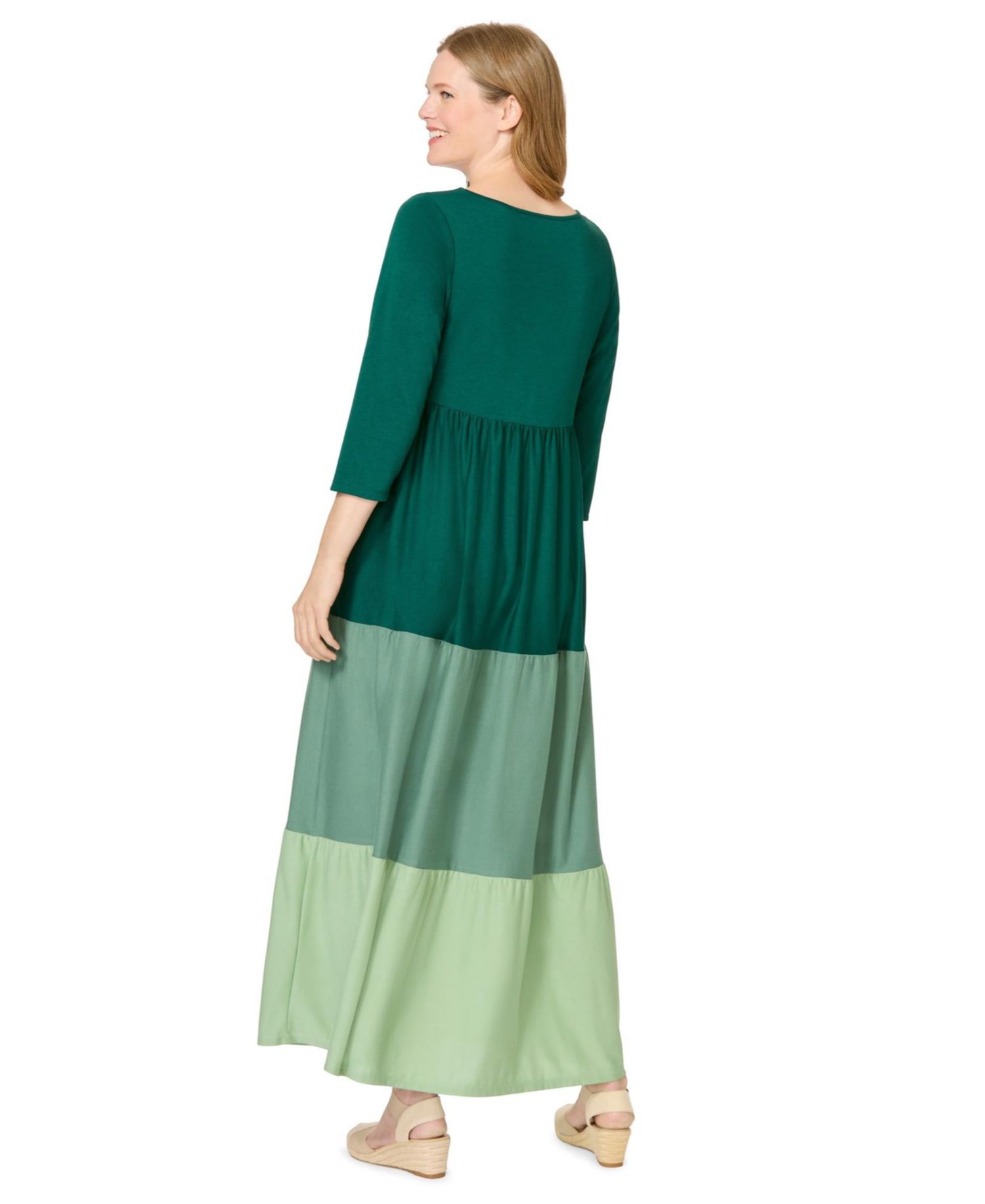 Plus Size Colorblock Tiered Dress