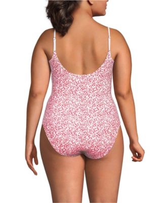 Women's Plus Size Tugless Thin Strap One Piece Swimsuit