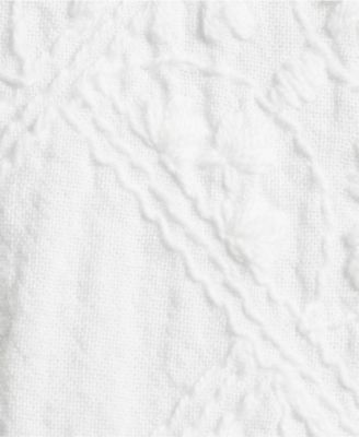 Women's Plus Size 3/4 Sleeve Cotton Slub Lace Trim Top