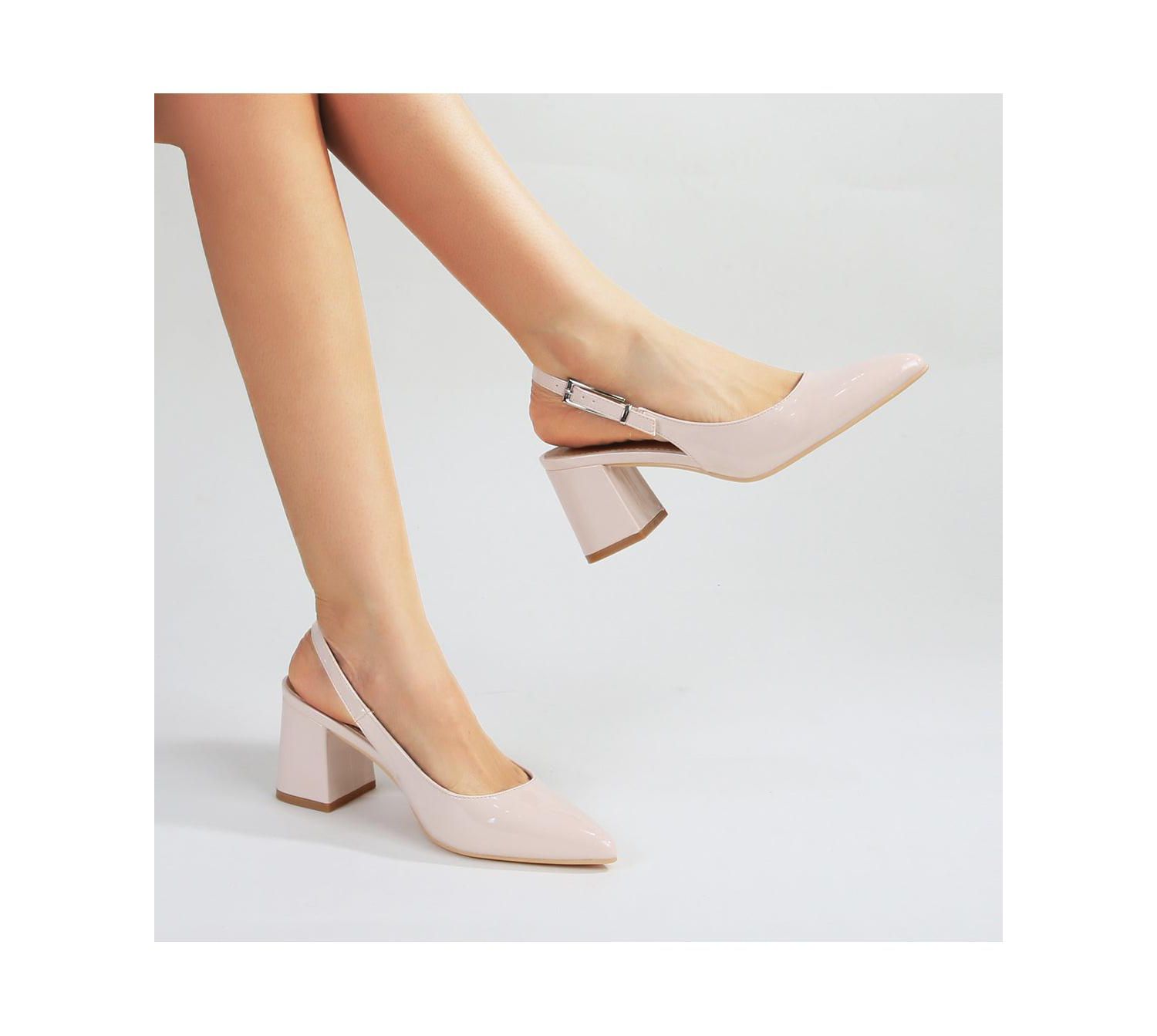 Cai Patent Block Heel Slingback