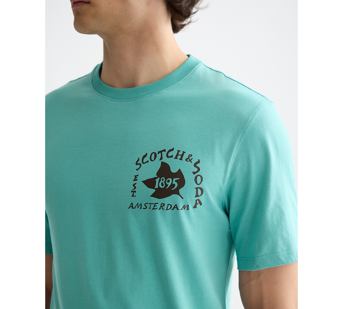 Scotch & Soda Men's Short Sleeve Logo Graphic Crewneck T-shirt In Green