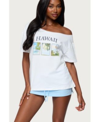 Women's Hawaiian Babe Off Shoulder T Shirt