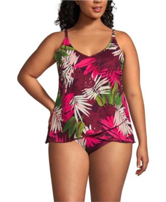 Plus Size Tulip Hem Tankini Top 24.5"
