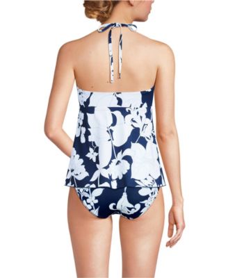 Women's Flutter High Neck Halter Tankini Top