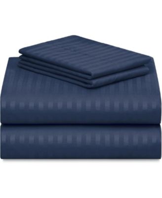4-PC Striped Silky Soft Cooling Deep Pocket Sheet Set, King