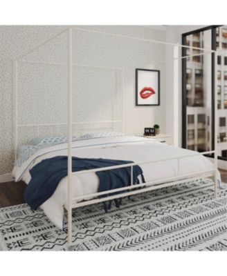 Modern Metal Canopy Bed Frame with Headboard and Footboard for Stylish Bedrooms