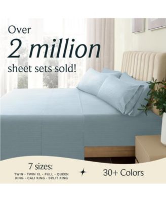 3-PC Striped Silky Soft Cooling Deep Pocket Sheet Set, TwinXL