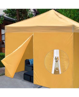 Set of 4 Sidewall Fits 10x10ft Canopy Tent with Zipper UV30+ Outdoor Party Yellow