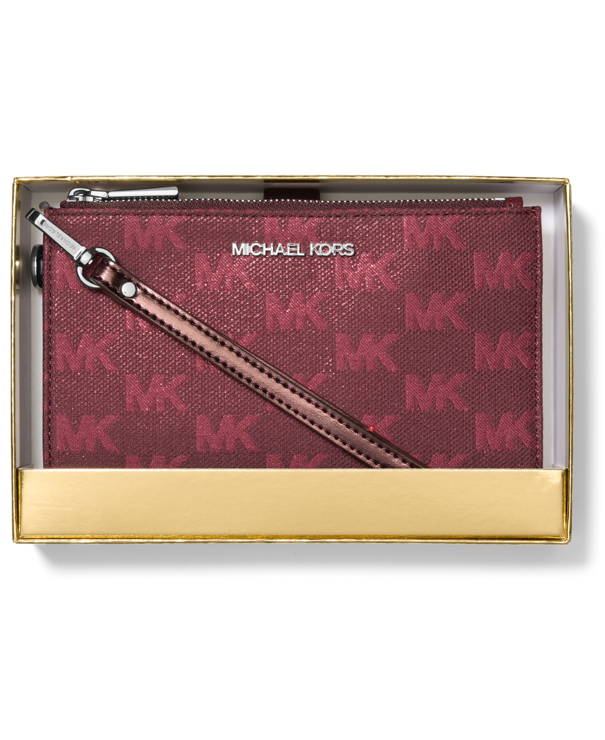 Michael Kors Women's Jet Set Double Zip Wristlet In Burgundy