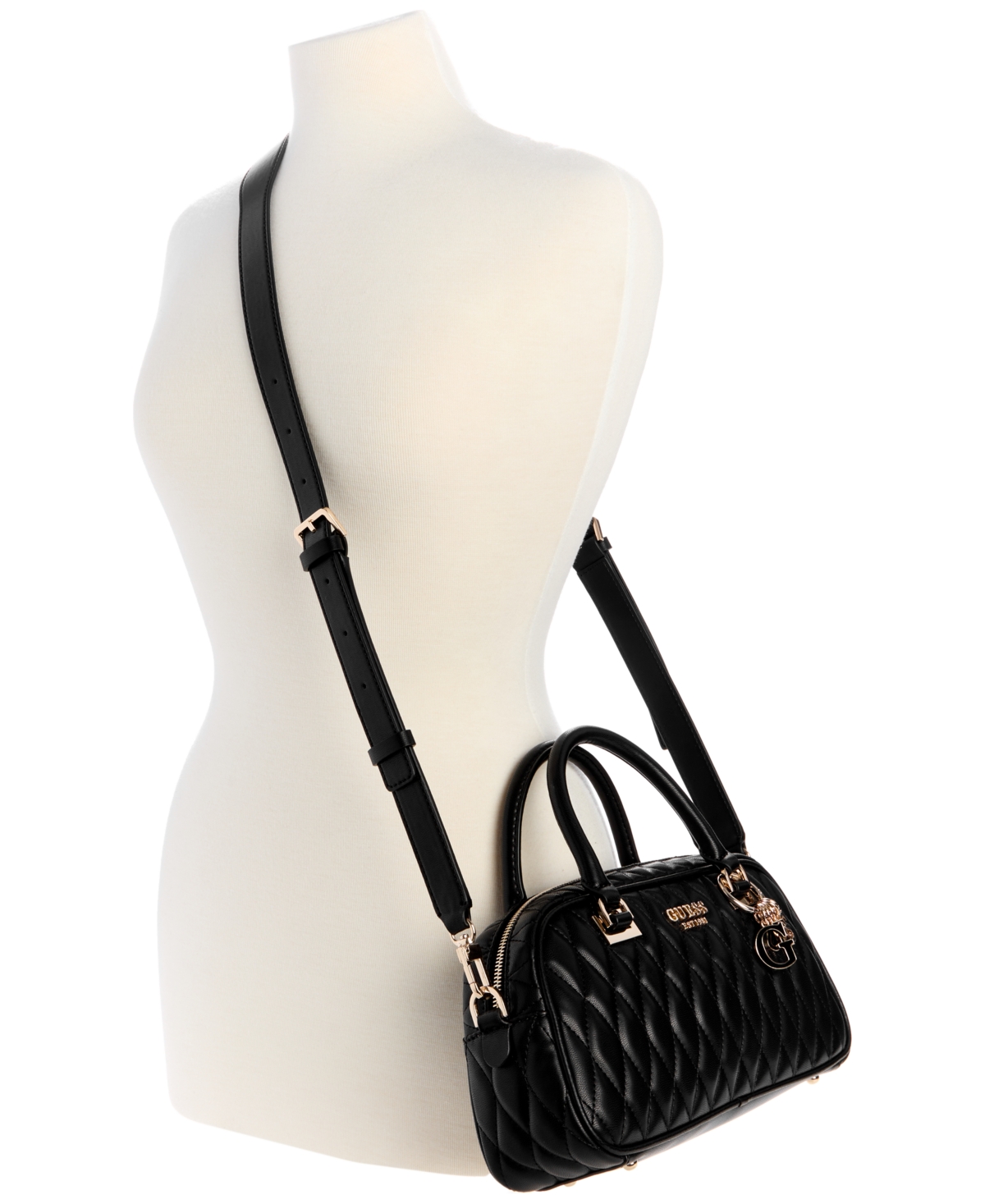 Guess Women's Valla Medium Satchel Bag In Black