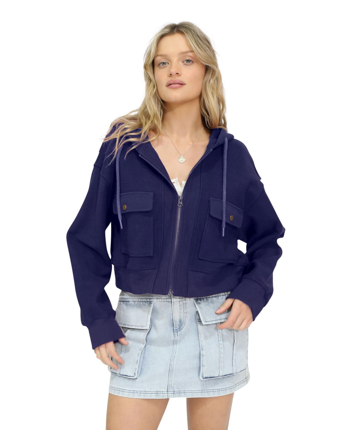 Женская куртка Belle & Bloom Fireside Hooded Utility, цвет: Тёмный синий — фото 7