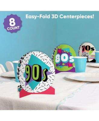 Freestanding 3D Through the Decades Centerpiece Table Decorations - 8 Count
