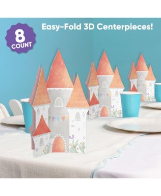Freestanding 3D Princess Castle Centerpiece Table Decorations - 8 Count