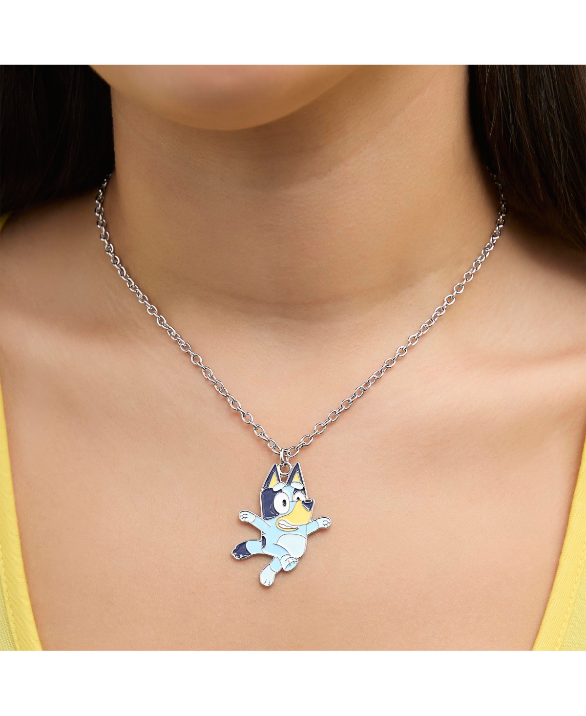 Bluey Pendant Necklace and Balloon Stud Earrings Set - 2-Piece Playful Jewelry