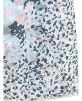 Multi-Print Scarf with Frayed Edge Trim