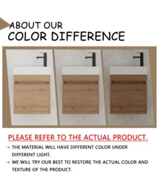 18 Inch Bathroom Vanity with White Resin Sink and Soft-Close Cabinet Door