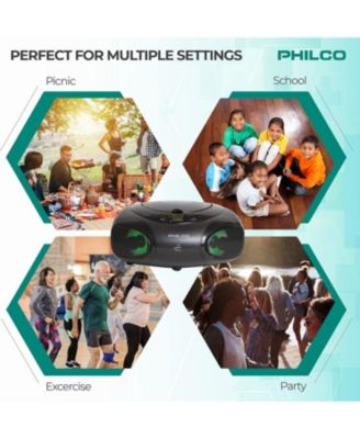 CD Player Boombox with Bluetooth, AM/FM Radio, Portable CD Players for Home, Dynamic Light Display