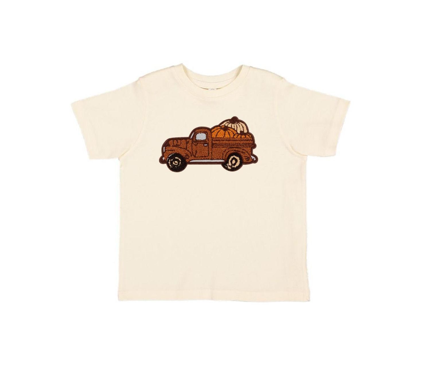 Little and Big Boys Fall Truck Patch Short Sleeve T-Shirt