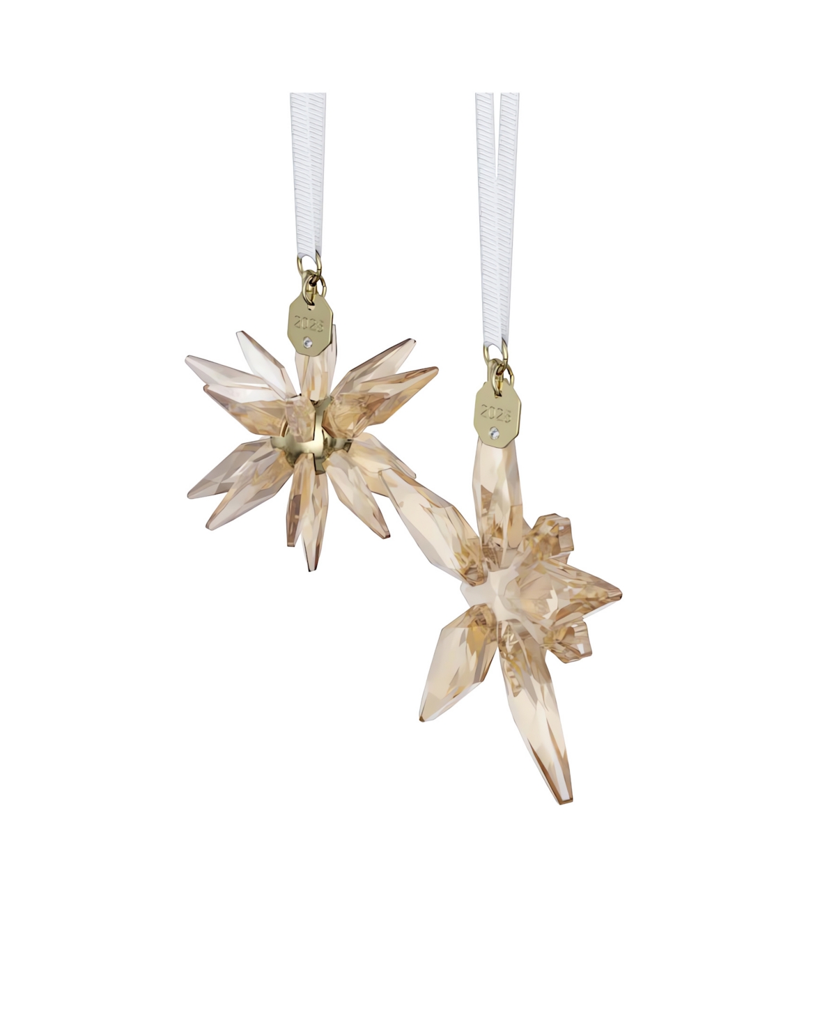 Swarovski Annual Edition 2025 Festive 3d Ornament Set In Gold
