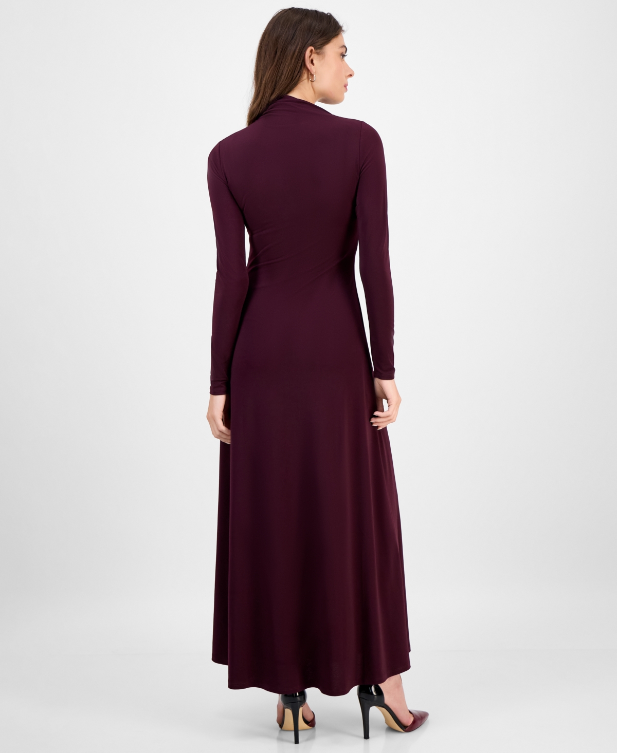 Rachel Rachel Roy Women's Ramy Long-sleeve Pull-on Maxi Dress In Burgundy
