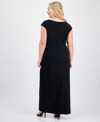 Plus Size Short-Sleeve Jersey Maxi Dress