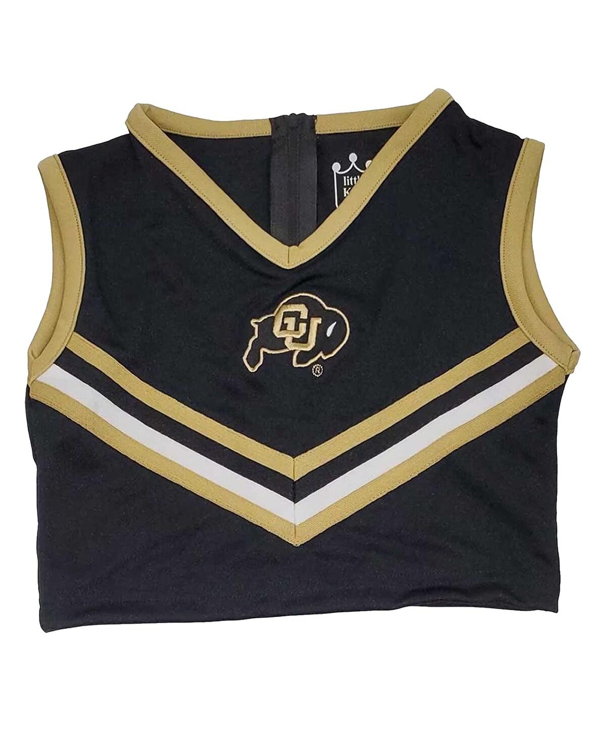 Little King Girls Toddler 2-piece Black Colorado Buffaloes Cheer Top Skirt Set In Black