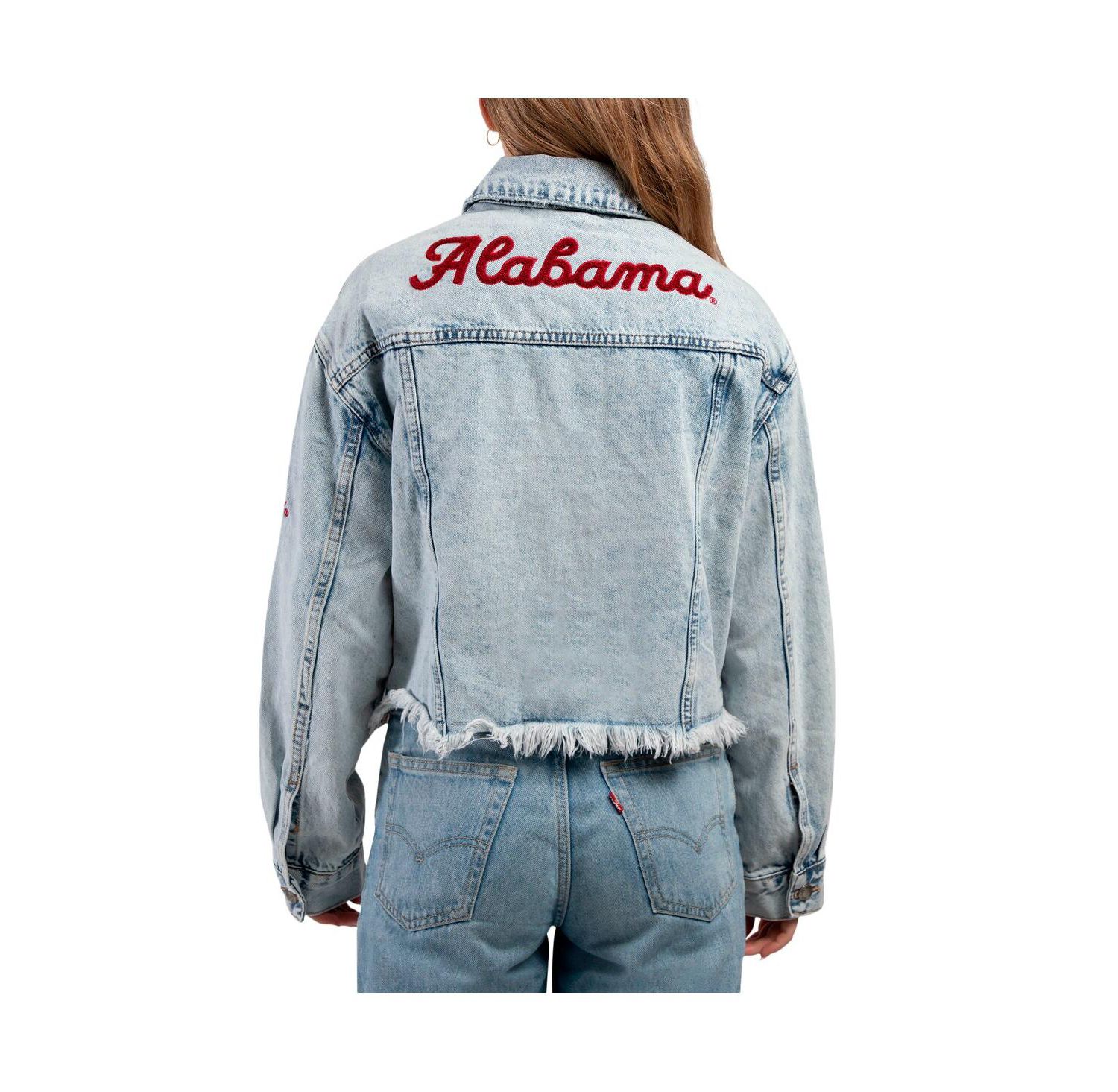 Women's Denim Alabama Crimson Tide Lightwash Full-Button Jean Jacket
