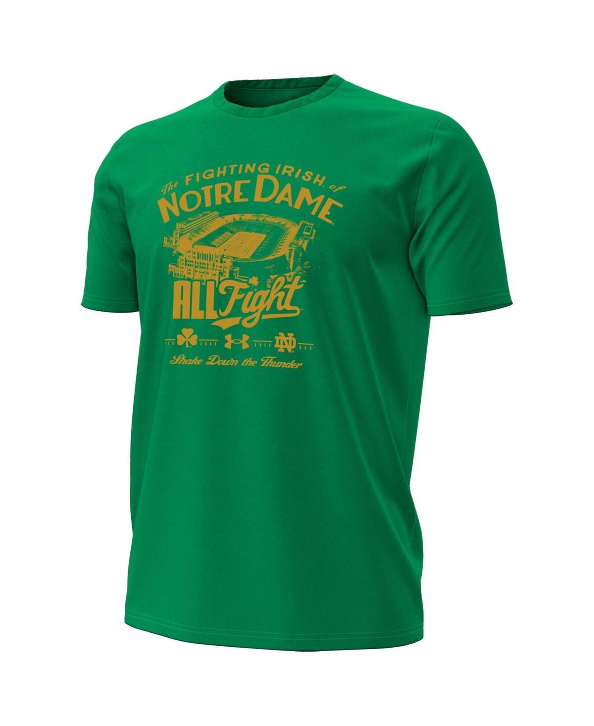 Under Armour Men's Kelly Green Notre Dame Fighting Irish Stadium T-shirt In Green