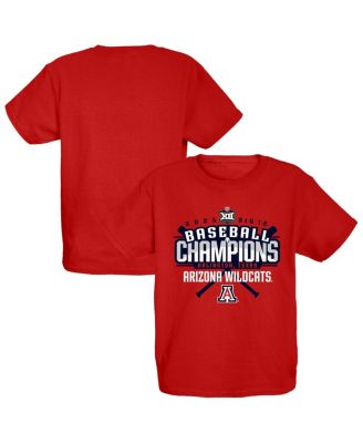 Blue 84 - Big Boys and Girls Red Arizona Wildcats 2025 Big 12 Baseball Conference Tournament Champions Locker Room T-Shirt