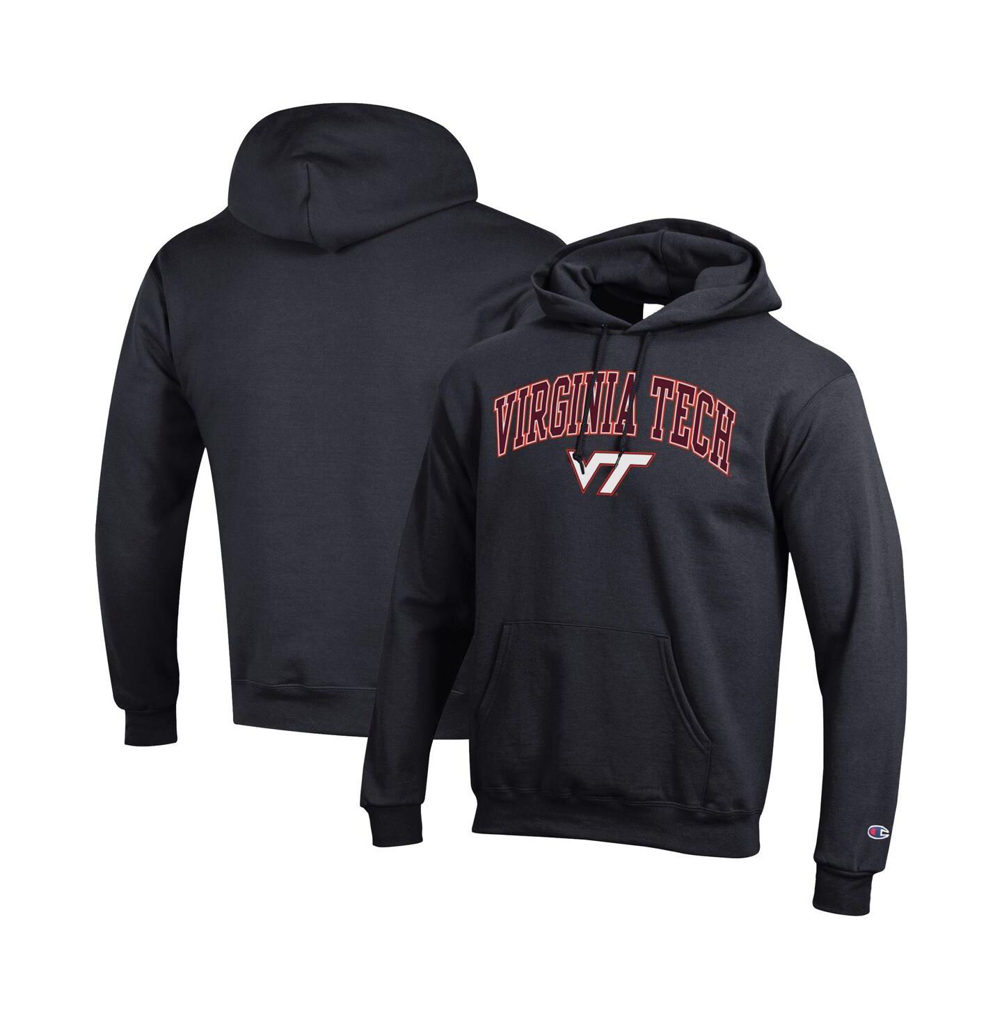 Мужское худи Champion Maroon Virginia Tech Hokies Arched Logo Fleece Pullover, цвет: Чёрный — фото 1