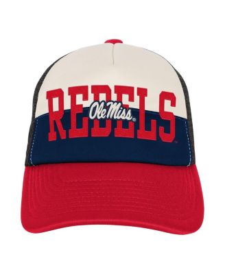 Big Boys and Girls Navy/Cream Ole Miss Rebels Modern Fan Trucker Adjustable Hat