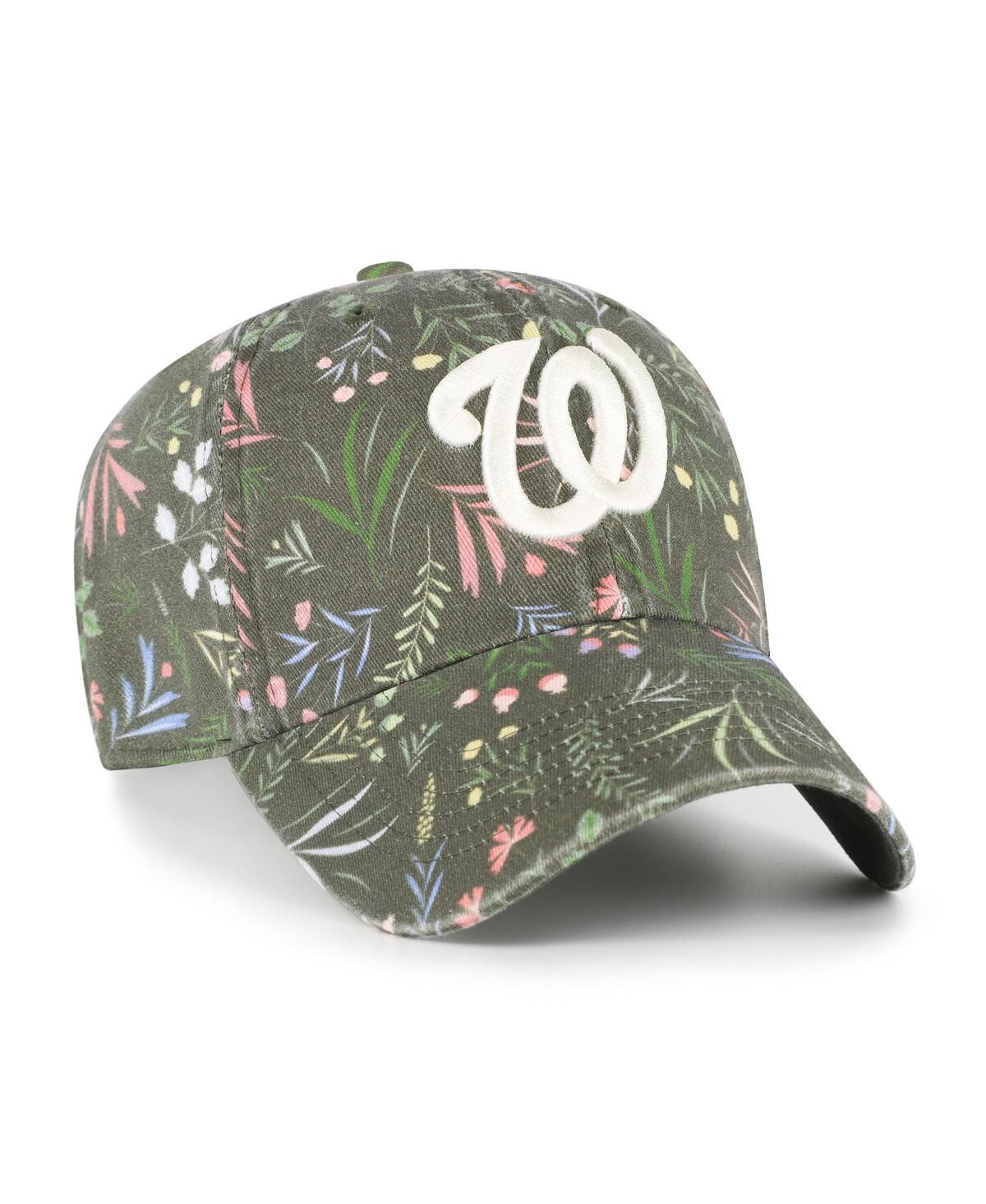 47 Brand Women's Olive Washington Nationals Moss Verbena Clean Up Adjustable Hat In Green